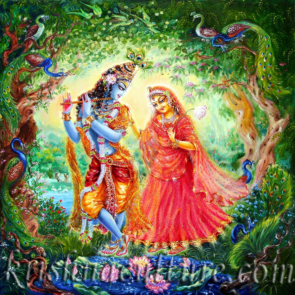 Radha Krishna Vrindavan Canvas Art 12x12": Krishna Culture